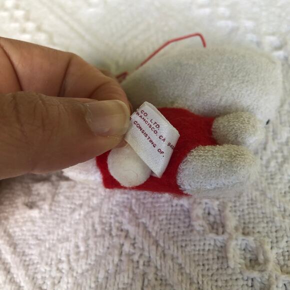 Vintage Hello Kitty Plush Christmas Ornament 1976 Sanrio Inc Taiwan Kawaii Mini - Picture 5 of 7